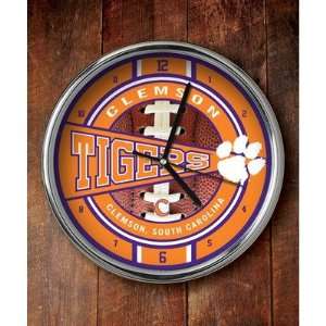  Clemson Tigers NCAA Chrome Clock