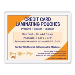  5 MIL Credit Card Laminating Pouches (2 1/8 x 3 3/8) 100 