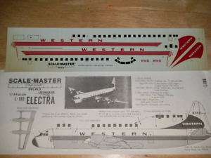 SCALE MASTER MODEL AIRPLANE DECAL WESTERN LOCKHEED L188  