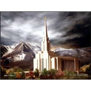  LDS Oquirrh Mountain Temple by Brent Borup 12x10 Plaque 