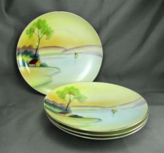 1930s Hand Painted Small Plates by Nagoya Seito Sho as Meito  