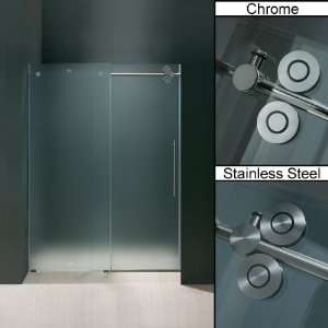 Glass / Chrome Shower Enclosures 72 Frameless 3/8 Thick Glass Shower 