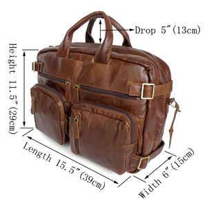 Cowboy Vintage Leather Mens Brown Briefcase Laptop Dispatch Travel 