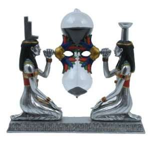  Egyptian Isis Five Minute Sand Timer Pewter Silver Color 