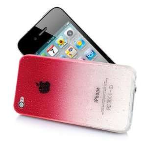  Gradient Red Crystal Water Drop Hard Case For iPhone 4 