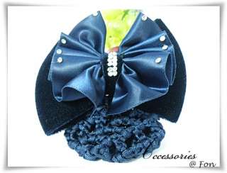   for you new velvet blue bow barrette snood hair net hair band 1 sn068