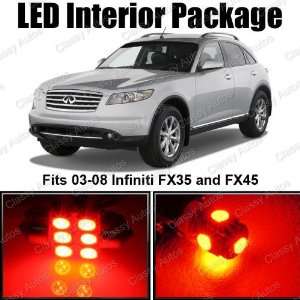  Infiniti FX35 and FX45 Red Interior LED Package (13 Pieces 