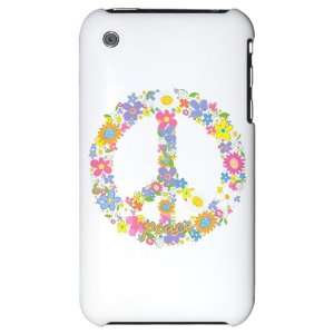  iPhone 3G Hard Case Floral Peace Symbol 
