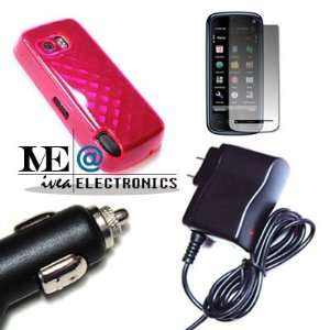  IVEA PINK Crystal Diamond Soft CASE/Cover+AC CHARGER+CAR 