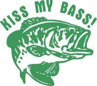 Kiss My Bass Fishing Fish Decal Sticker ~Reel Nice  