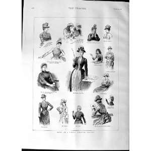  1888 Scene Ladies Women Debating Society Antique Print 