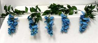   AQUA BLUE Wisteria Garland Wedding Arch Gazebo Silk Flower Vines Party
