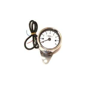  60mm Electronic Tachometer with White Background and Black 