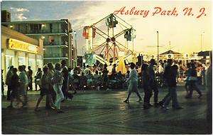 Boardwalk Amusements at South End ~ASBURY PARK NJ~ Great Night View 