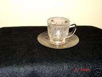 Iris Crystal Demitasse Cup/Saucer by Jeannette Glass  
