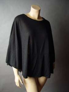 Black Urban Minimalist Casual Loose Fit Draping Layer Trendy Top Shirt 