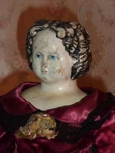   for a Antique Greiner Papier Mache Shoulder Head Doll Old Body Dress