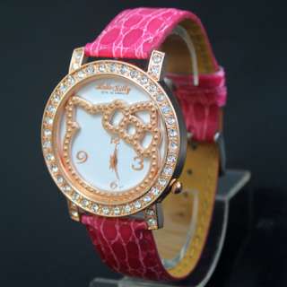 New Fashion Lovely HelloKitty Ladies Crystal ODM Big dial Watch  