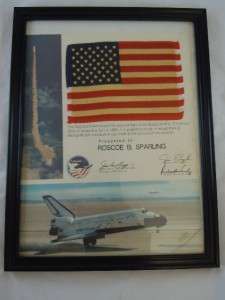 STS 2 FLOWN American Flag Space Shuttle Columbia  