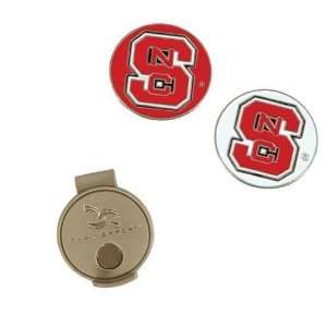 North Carolina NC State Wolfpack Hat Clip W/ Golf Ball Markers/Chips 