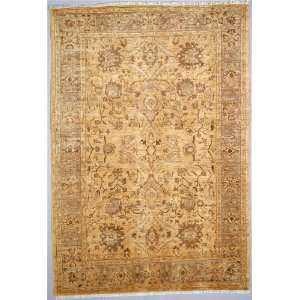  Chobi Collection Meshed Mocha Floral Wool Area Rug with 