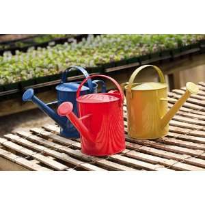  3 Assorted Large Watering Cans Orange, Blue and Yellow 