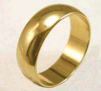 18K GOLD EP WEDDING BAND RING 6mm SIZE 8  