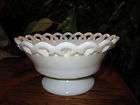 Indiana Glass Lace Edge Milk Glass Covered candy Dish