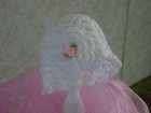 Crocheted Baby Girl Hat~Ribbon Rose~Photo Prop~Christeni​ng Gift~