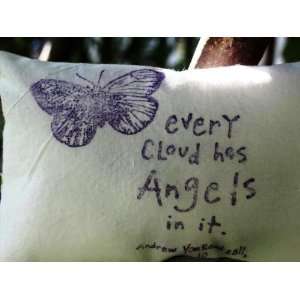 Lavender Sachet Pillow Hand Stamped 