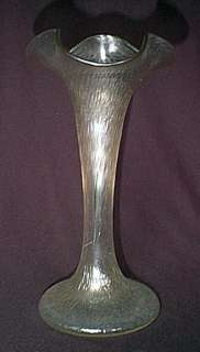 Czech art glass Kralik iridescent vase,9h  