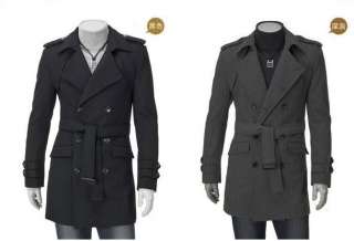 Mens UK Style Excellence Woolen Trench Coat Cloak  