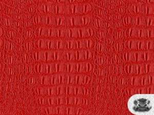 Crocodile Vinyl GATOR RED Fabric Upholstery By The Yard  