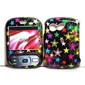  Black with Green Yellow Pink Multi Color Star Snap on Hard 