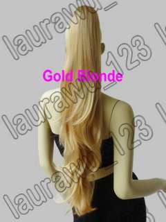 28 Long Gold Blonde Cosplay Wig Wavy Ponytail 70cm  
