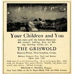  1933 Ad Griswold Hotel Eastern Point New London CT 
