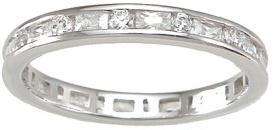 CARAT .925 STERLING SILVER BAGUETTE ROUND ETERNITY RING BAND SIZE 5 