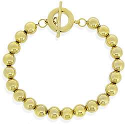   Goldplated Sterling Silver 8 mm Bead Toggle Bracelet  