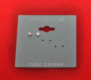   Cut Diamonique CZ Solitaire Stud Earrings 925 Sterling Silver  