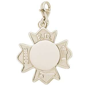   Firefighter Charm with Lobster Clasp, Gold Plated Silver Jewelry