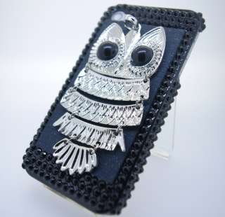 3D Owl Silver Accessories Hard Back Case Cover for iPhone 4  