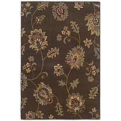 Indoor Brown Floral Rug (5 x 76)  