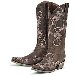 Lane Boots Womens Lacey Grey Leather Cowboy Boots  