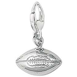 Sterling Silver Small 3D Football Charm  