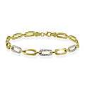 10k Two tone Gold Rectangular Link Bracelet Today $152 
