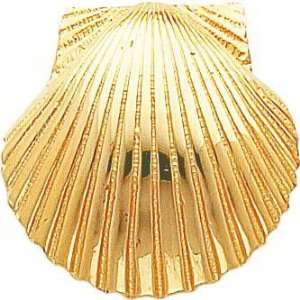  14K Gold Scallop Sea Shell Slide Pendant Jewelry New 