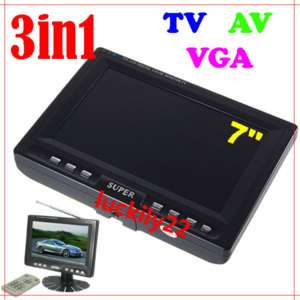 LCD Car TV AV VGA Color LCD Monitor+Remote Control  