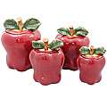 Casa Cortes Red Apple Deluxe 4 piece Canister Set Compare 