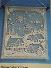 Vintage Christmas LACE NET DARNING Kit SNOWFLAKE VILLAGE