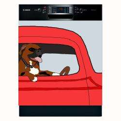 Appliance Art Dog Truck Dishwasher Cover  
